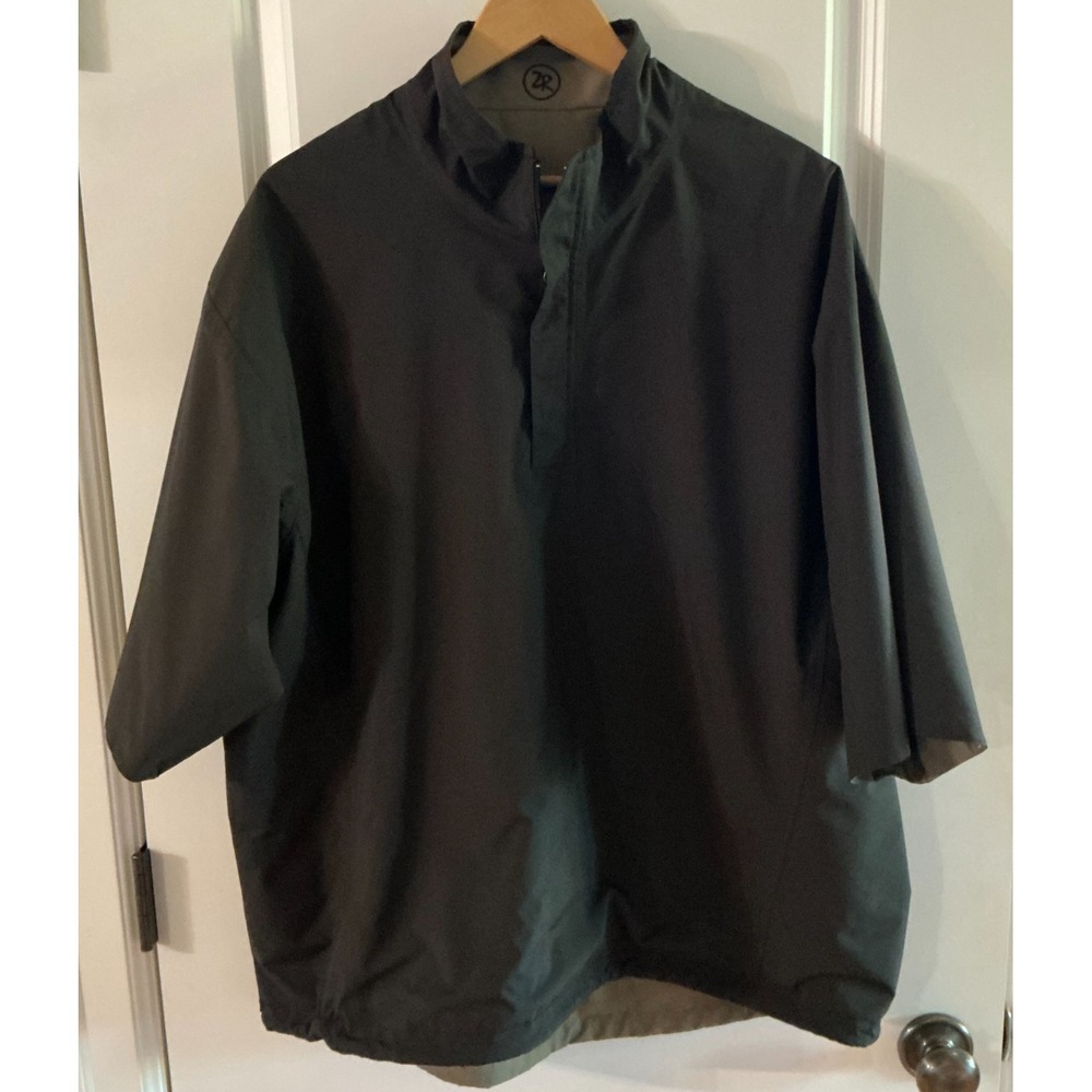 Zero Restriction Men's XL Reversible Short Sleeve Golf Pullover Jacket Black